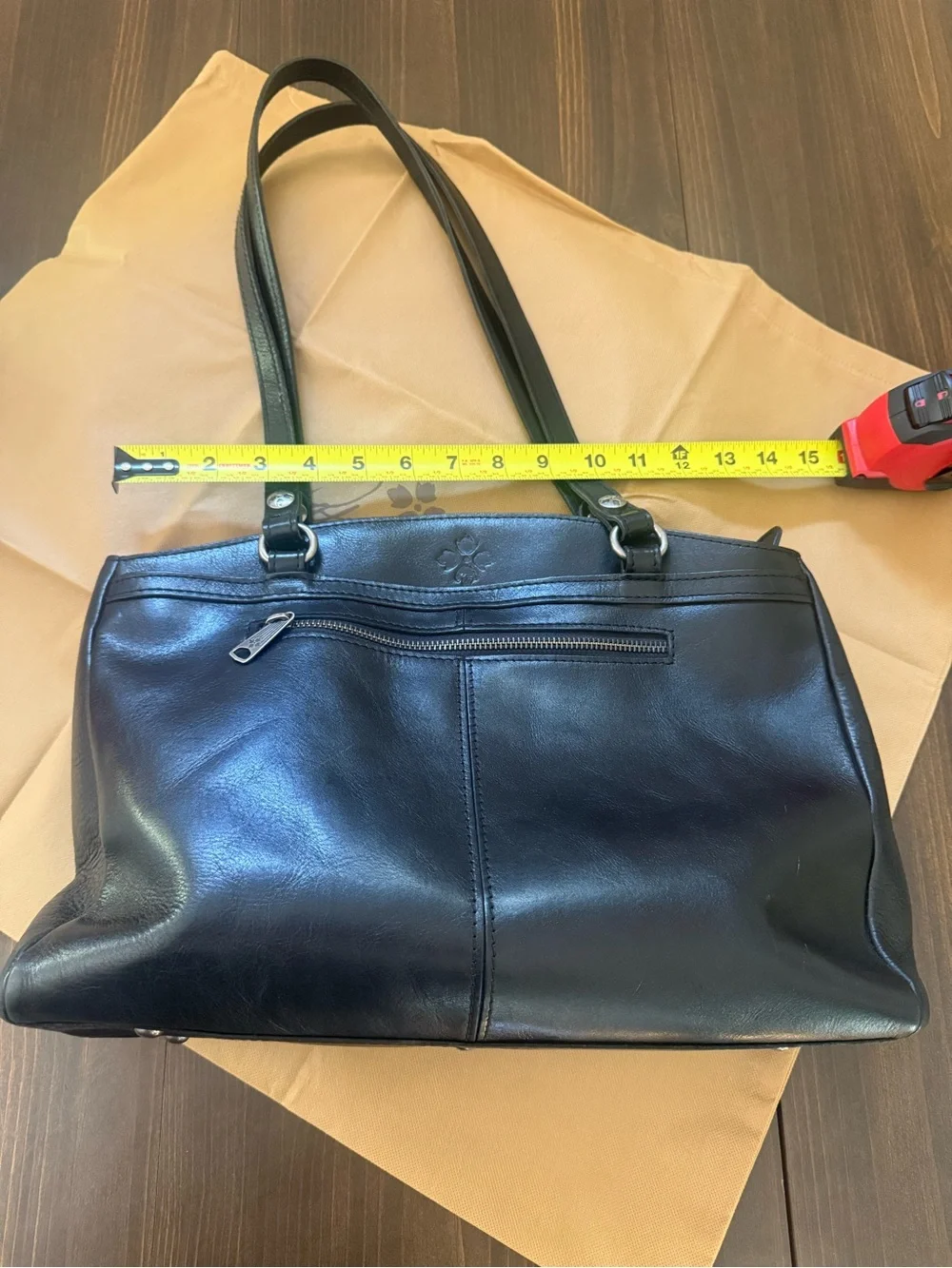 Patricia Nash Black Leather Shoulder Tote